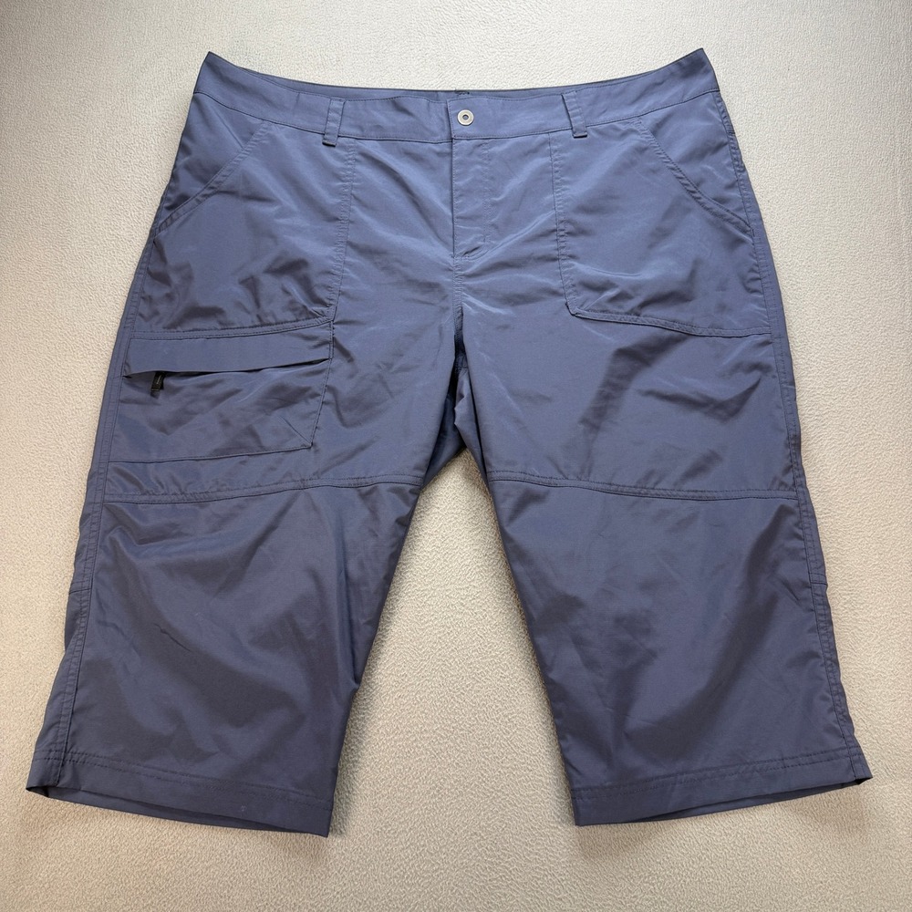 Columbia Omni-Shield Advanced Repellency Capris Women 20W Blue Hiking Shorts